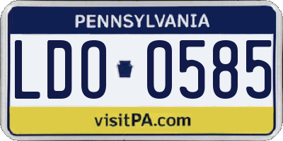 PA license plate LDO0585