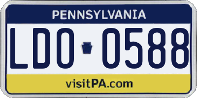 PA license plate LDO0588