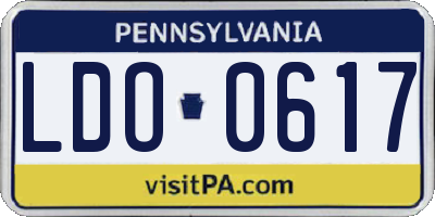 PA license plate LDO0617