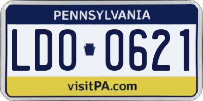 PA license plate LDO0621