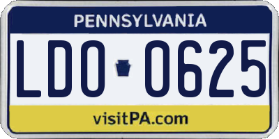PA license plate LDO0625