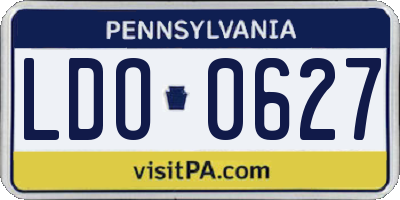 PA license plate LDO0627