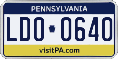 PA license plate LDO0640