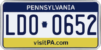 PA license plate LDO0652
