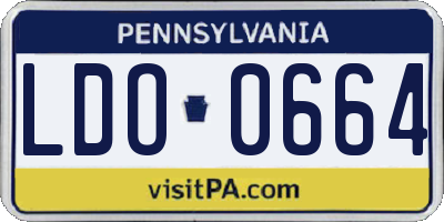PA license plate LDO0664