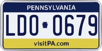 PA license plate LDO0679