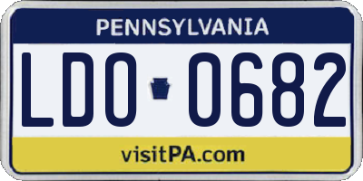 PA license plate LDO0682