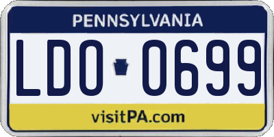 PA license plate LDO0699