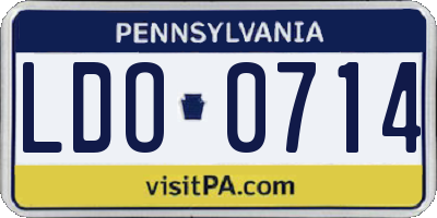 PA license plate LDO0714
