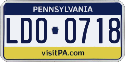 PA license plate LDO0718