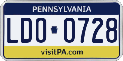 PA license plate LDO0728