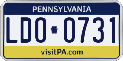 PA license plate LDO0731