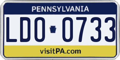 PA license plate LDO0733
