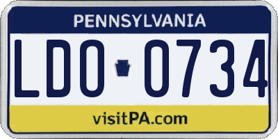 PA license plate LDO0734