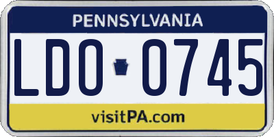 PA license plate LDO0745