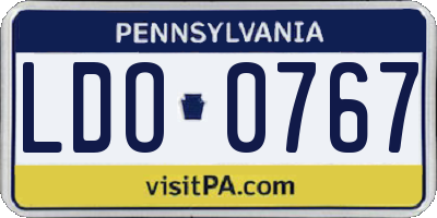 PA license plate LDO0767
