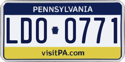 PA license plate LDO0771