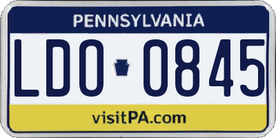 PA license plate LDO0845