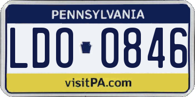 PA license plate LDO0846