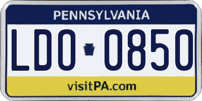 PA license plate LDO0850