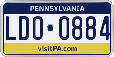 PA license plate LDO0884