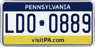PA license plate LDO0889