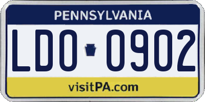 PA license plate LDO0902