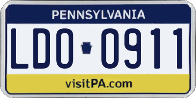 PA license plate LDO0911
