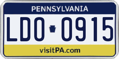 PA license plate LDO0915