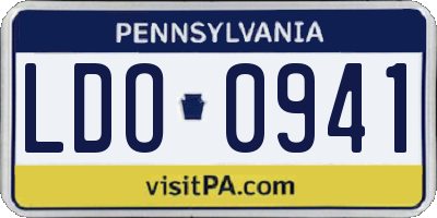 PA license plate LDO0941