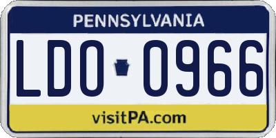 PA license plate LDO0966