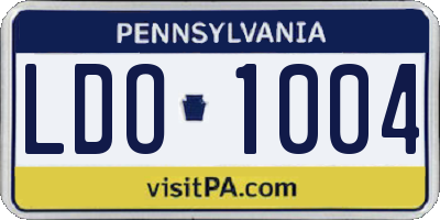 PA license plate LDO1004