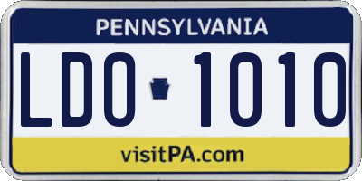 PA license plate LDO1010