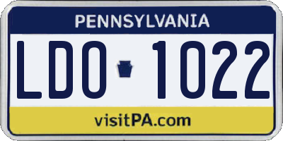 PA license plate LDO1022