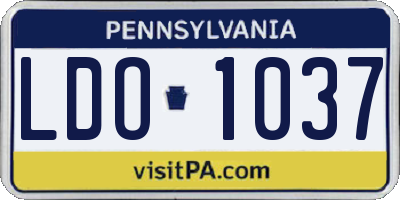 PA license plate LDO1037