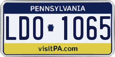 PA license plate LDO1065