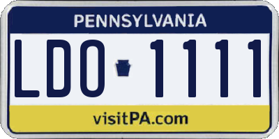 PA license plate LDO1111