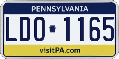 PA license plate LDO1165