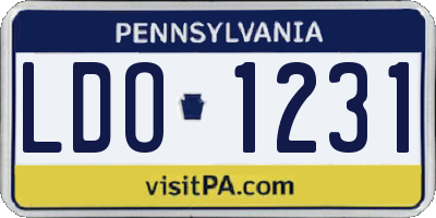 PA license plate LDO1231