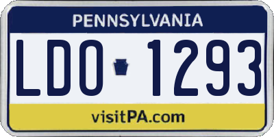 PA license plate LDO1293