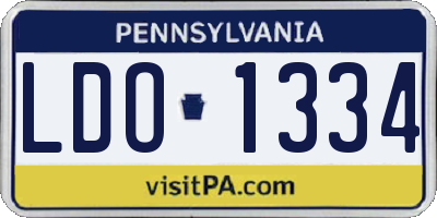 PA license plate LDO1334
