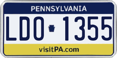 PA license plate LDO1355