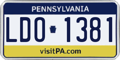 PA license plate LDO1381