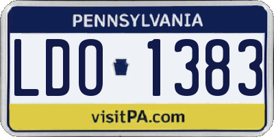 PA license plate LDO1383