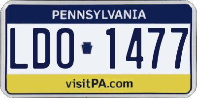 PA license plate LDO1477