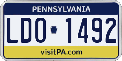 PA license plate LDO1492