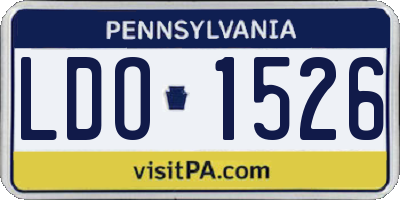 PA license plate LDO1526