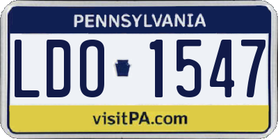 PA license plate LDO1547