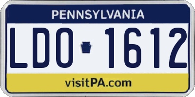 PA license plate LDO1612