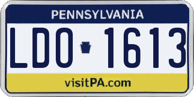 PA license plate LDO1613